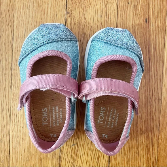 Toms Other - Toms Sparkly Mary Jane Velcro Toddler Shoes